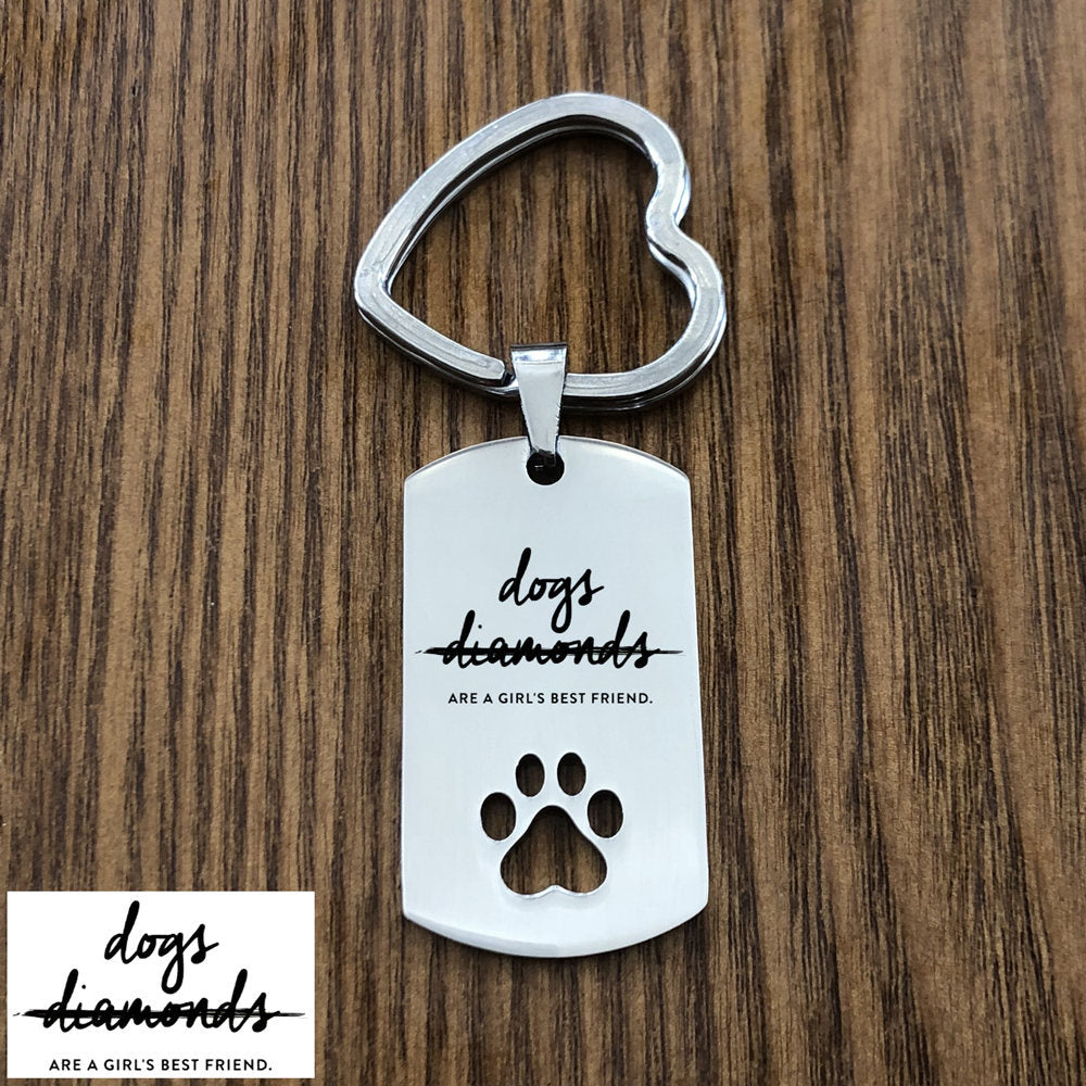 Custom DIY Dog Tag Photo Keychain Stainless Steel