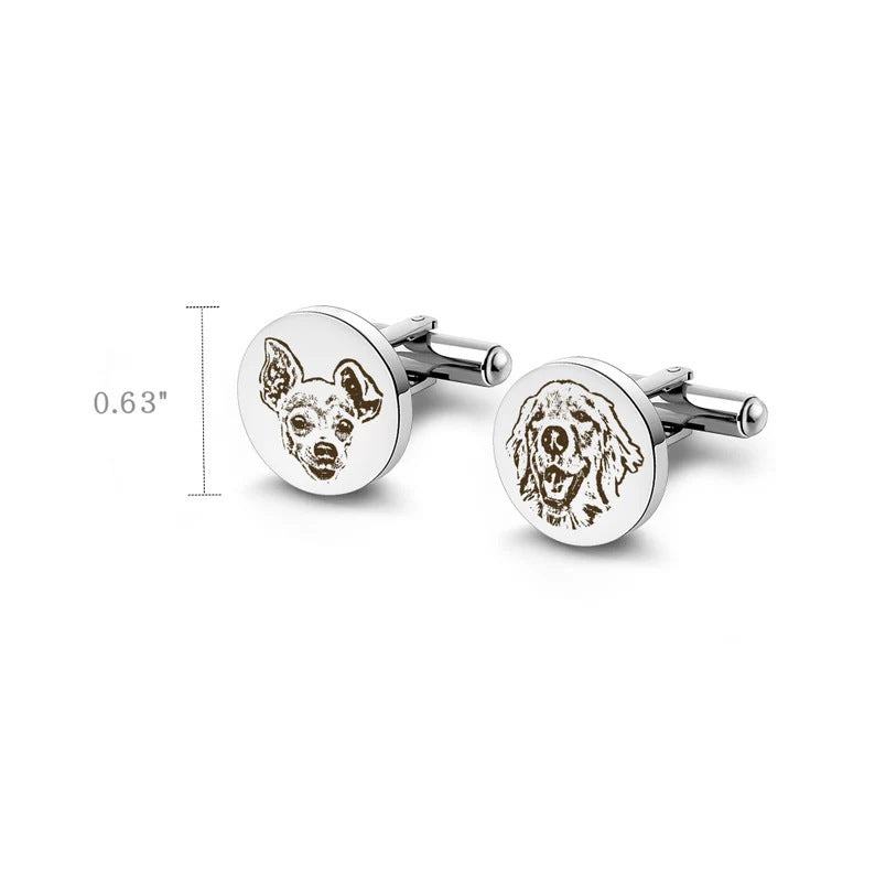 European And American Style Personalized Pet Commemorative Cufflinks