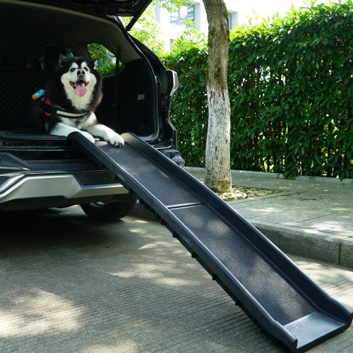 Portable Foldable Pet Ramp Ladder For Dirt Bike Truck - Black