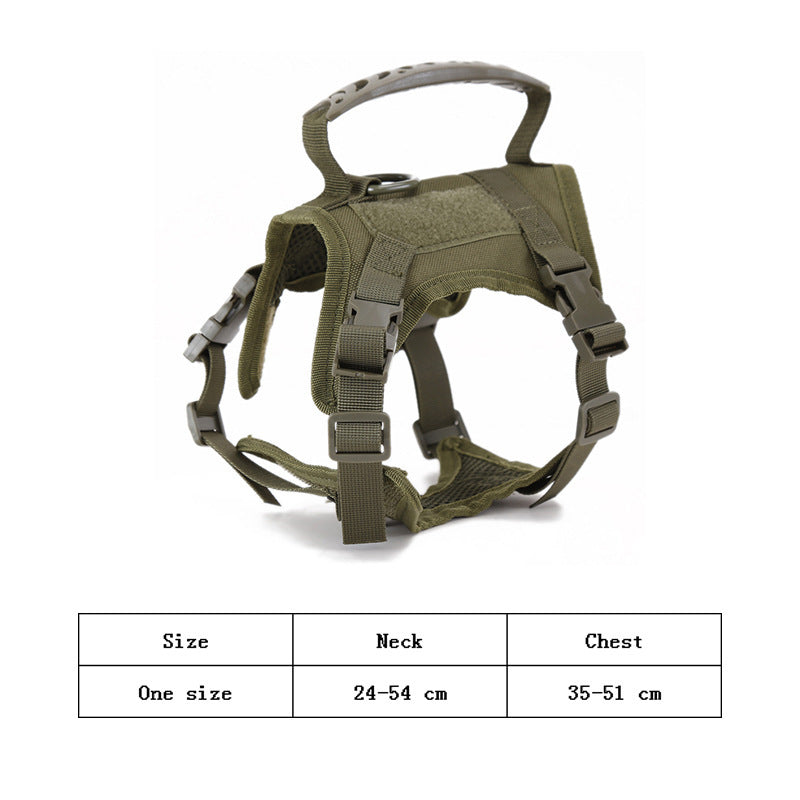 Tactical Cat Harness Small Dog Collar Adjustable 600D Nylon