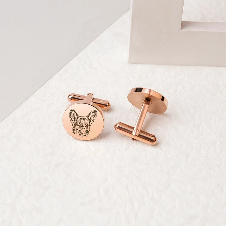 European And American Style Personalized Pet Commemorative Cufflinks