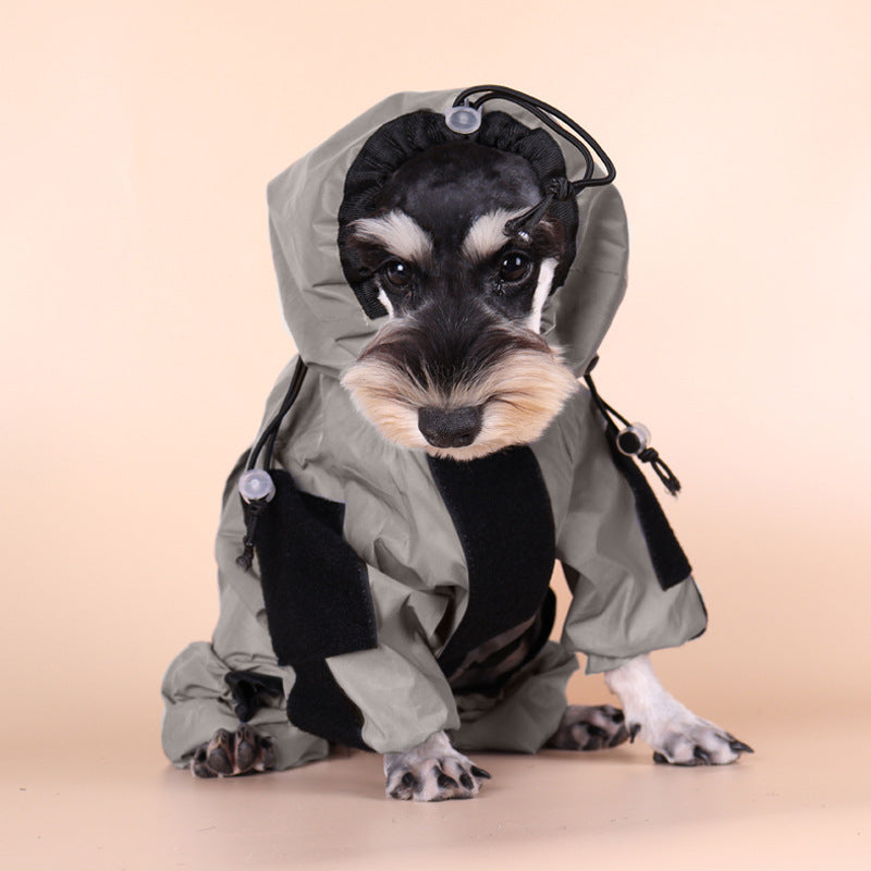 Dog Raincoat Tactical Reflective Shell Jacket Waterproof Poncho