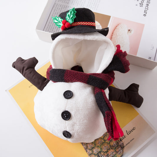 Snowman Christmas Pet Funny Clothes Snowman Pet Costume