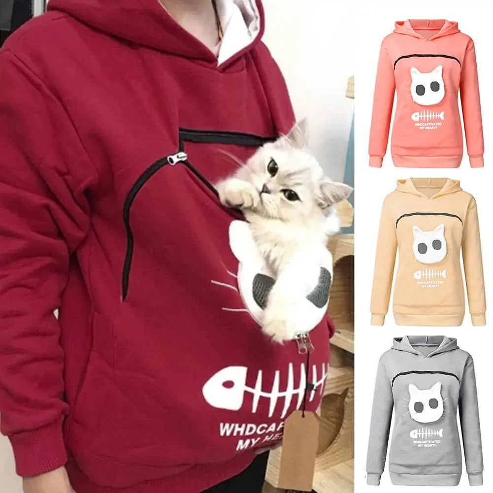 Cat Lovers' Hoodie with Cuddle Pouch