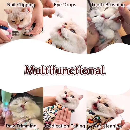 Multifunctional Pet Care Wrap - Effortless Grooming for Cats and Small Pets