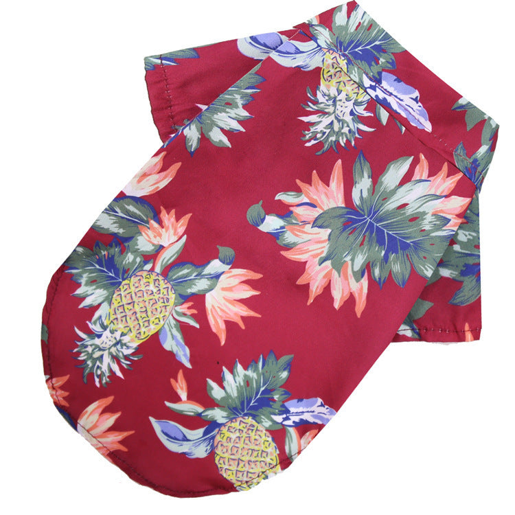 Hawaiian Beach Pineapple Shirt for Dogs and Cats – Spring and Summer Clothes for Small and Medium Pets