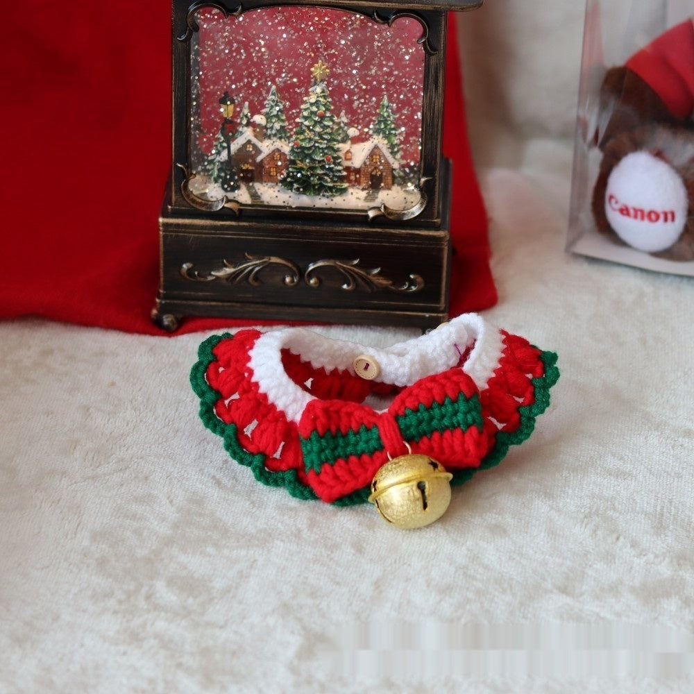 Christmas Scarf Knitted Pet Scarf Clothes